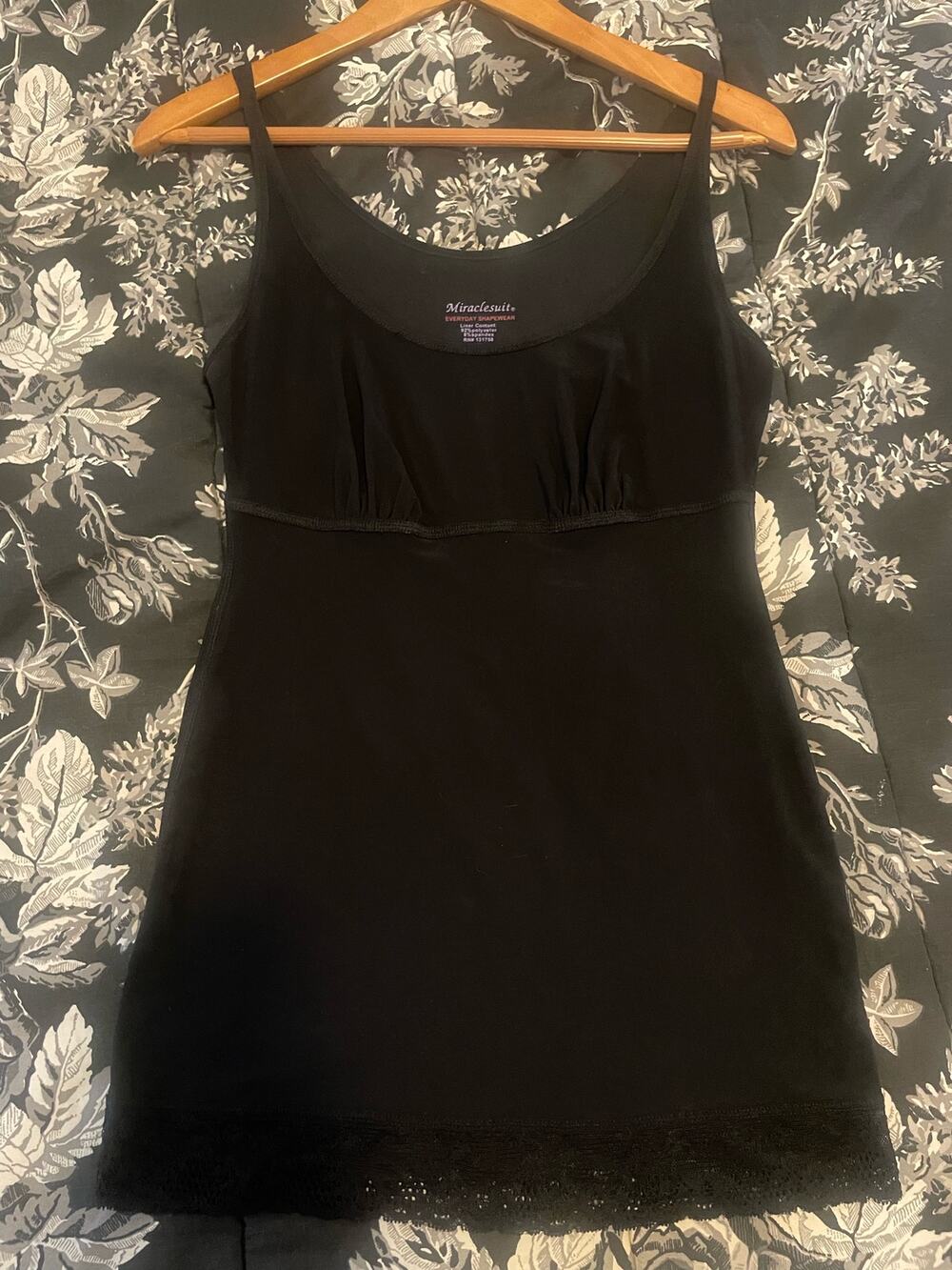 MIRACLESUIT Everyday Shapewear Cami XL Black Milkmaid Babydoll Tank Top